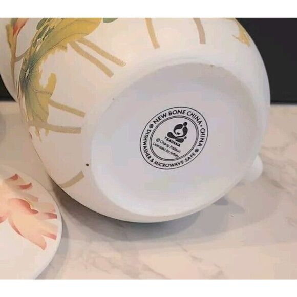 Teavana Porcelain Tea Cup Infuser With Lid Birds & Flower Design - 3 Pieces EUC - Picture 8 of 9